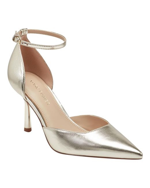 Marc Fisher Metallic Rvker Two-piece Stiletto Pumps