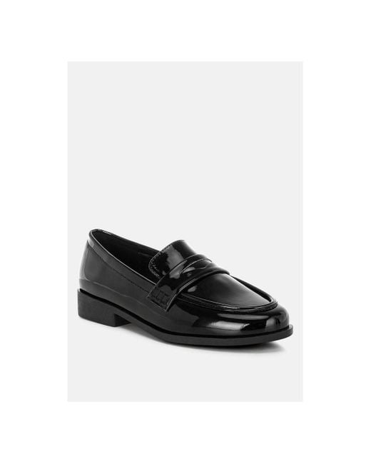 LONDON RAG Black Mogul Penny Strap Detail Loafer