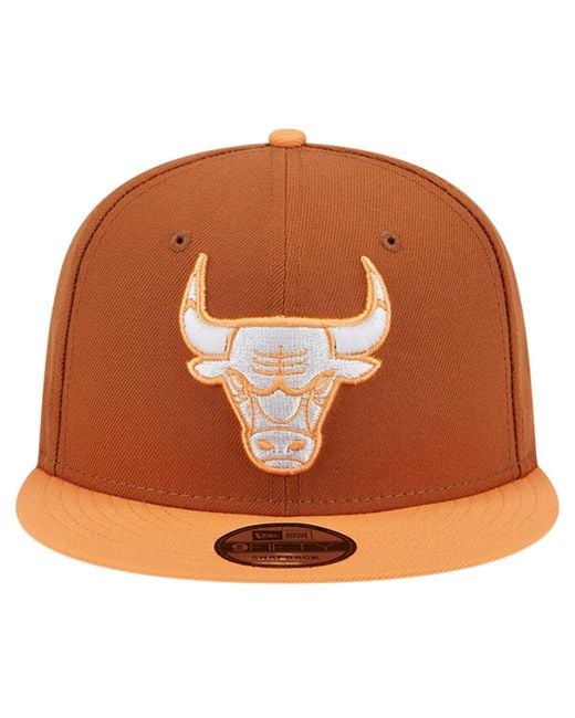 KTZ Brown/orange Chicago Bulls 2-tone Color Pack 9fifty Snapback Hat for men