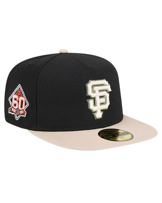 KTZ Black San Francisco Giants Canvas A-frame 59fifty Fitted Hat for men
