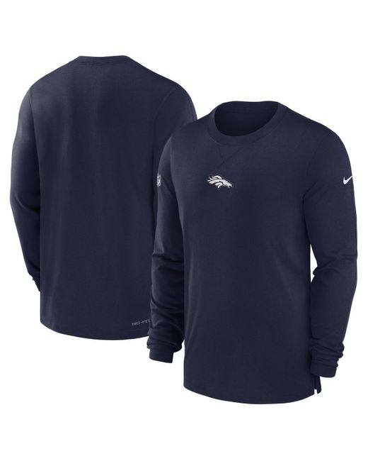 Nike Blue New England Patriots 2023 Sideline Performance Long Sleeve T-shirt for men