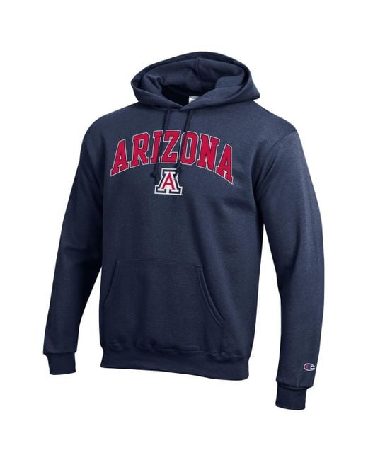 Champion Blue Arizona Wildcats Arched Logo Fleece Pullover Hoodie for men