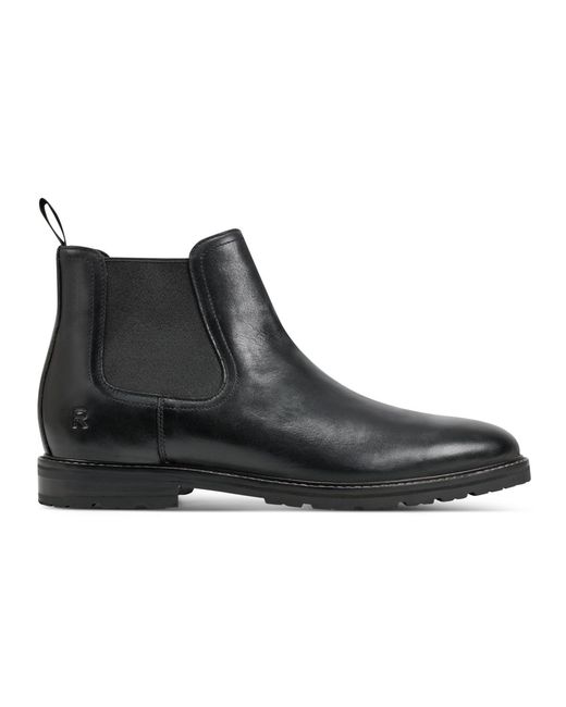 Rockport Black Cassius Pull-on Almond Toe Boots for men