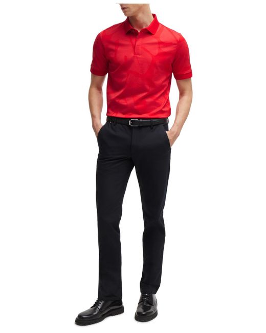 Boss Red Boss By Monstera-leaf Slim-fit Polo Shirt for men