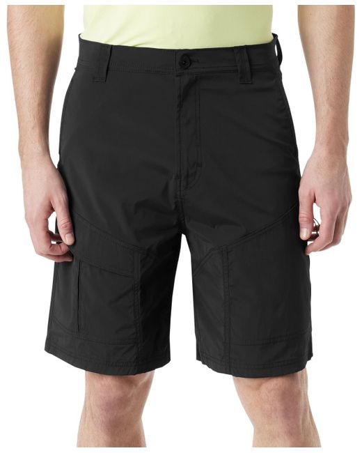 BASS OUTDOOR Black All Grounds Triple Needle Stitch 9-3/8" Cargo Shorts for men