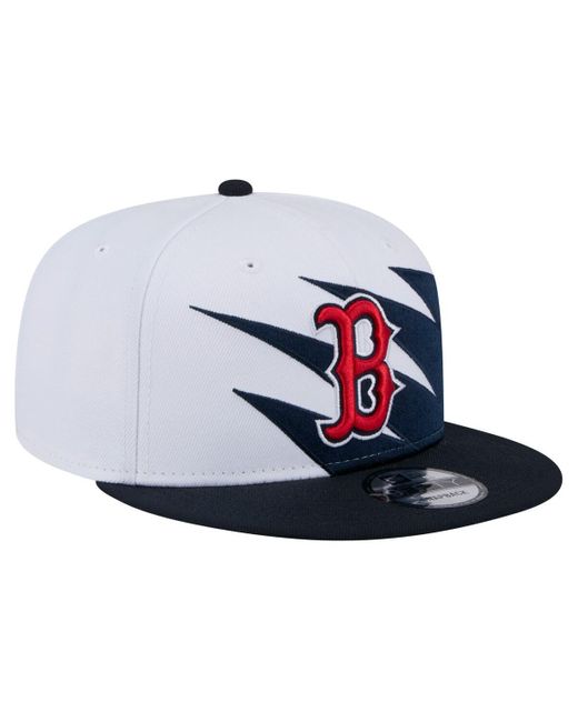 KTZ Blue Navy/white Boston Red Sox jagged 9fifty Snapback Hat for men