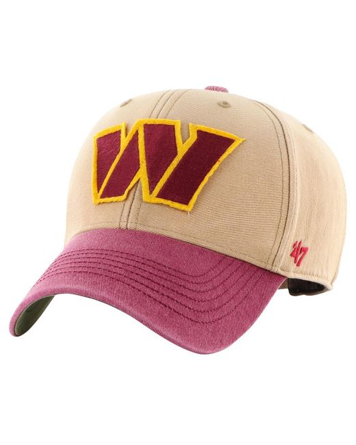 '47 Pink 47 Brand Khaki/burgundy Washington Commanders Dusted Sedgwick Mvp Adjustable Hat for men