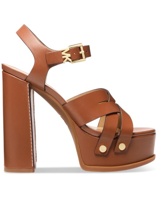 Michael Kors Brown Michael Nora Platform Sandals