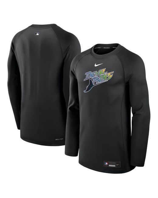 Nike Black Tampa Bay Rays Authentic Collection Game Time Raglan Performance Long Sleeve T-shirt for men