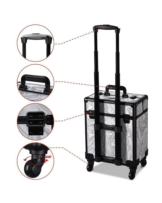 Byootique White Rolling Makeup Train Case