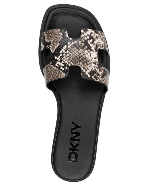 DKNY Black Columba Slide Flat Sandals