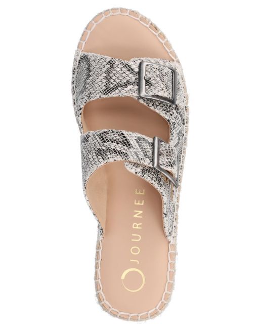 Journee Collection White Tresah Double Strap Espadrille Sandals