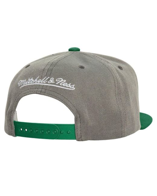 Mitchell & Ness Green Athletics Cooperstown Collection Basic Flip Snapback Hat for men