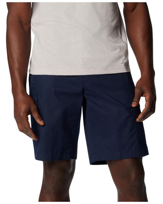 Columbia Blue Rapid Rivers Comfort Stretch Cargo Shorts for men