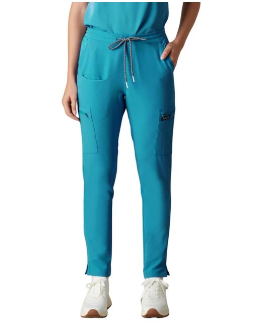 Members Only Blue Reus Open Bottom Scrub Pants