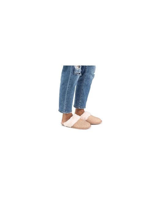 Muk Luks Black Angled Sparkle Scuff Slipper