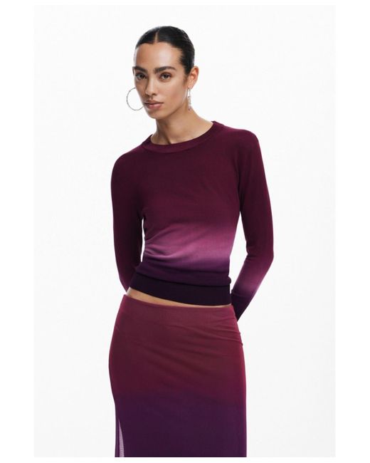 Desigual Purple Gradient Flowy Skirt