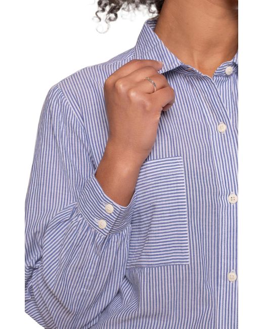 Celtic & Co. Purple Side Split Striped Shirt