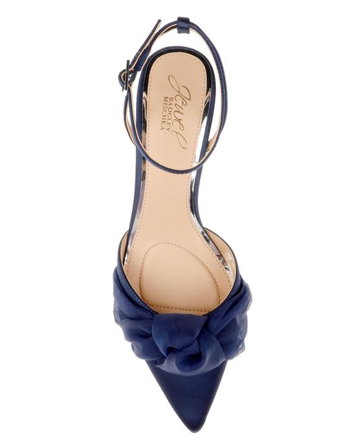 Badgley Mischka Blue Favor Evening Knot Pumps