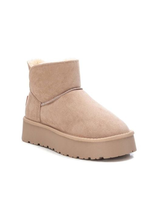 Xti Natural Suede Winter Boots By