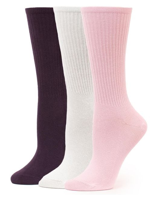Hue Purple 3 Pack Crew Socks
