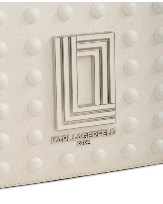 Karl Lagerfeld Metallic Simone Karl Leather Small Camera Crossbody