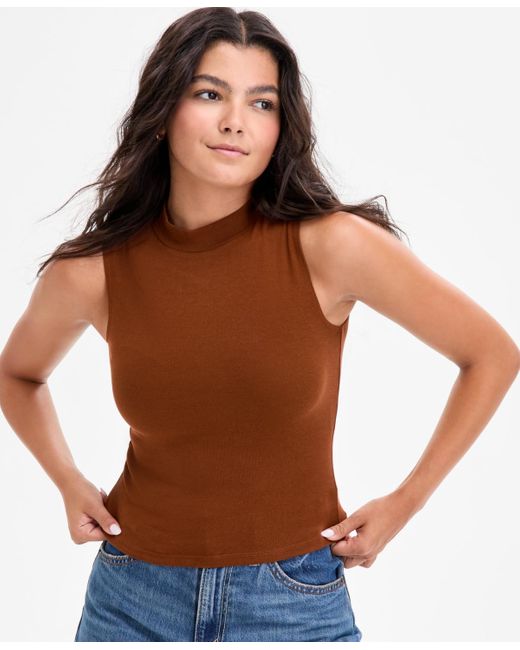 Levi's Brown Effortless Mock-neck Tank