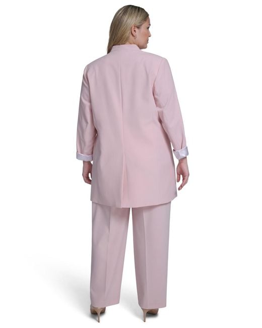 Calvin Klein Purple Plus Size Open-front Notch Collar Jacket