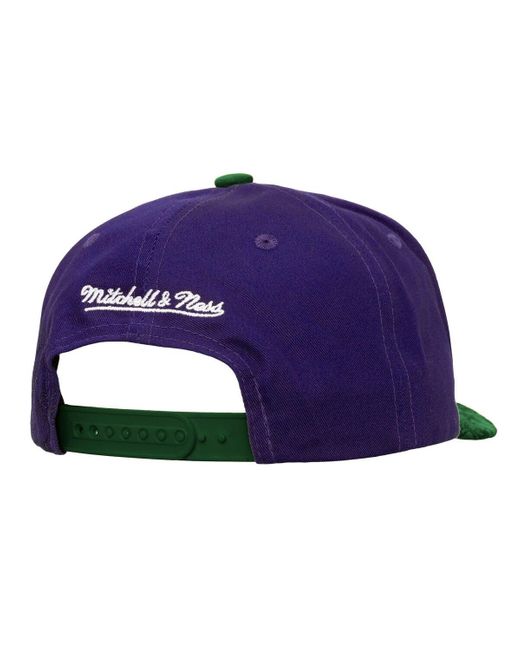 Mitchell & Ness Purple/green Milwaukee Bucks May Flowers Adjustable Hat for men