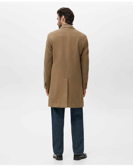 Mango Natural Wool Overcoat for men