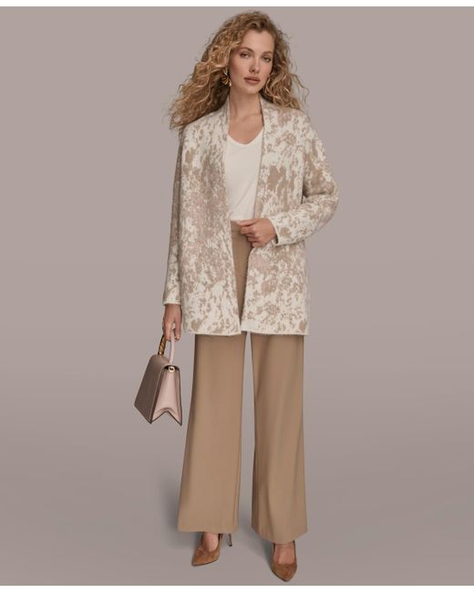 Donna Karan Natural Oversized Long Sleeve Cardigan