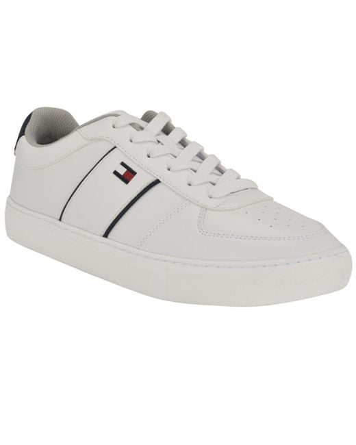 Tommy Hilfiger White Baffie Low Top Fashion Court Sneakers for men