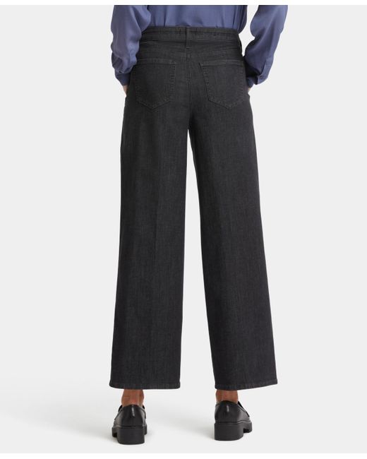 NYDJ Blue Teresa Wide Leg Ankle Pleated Jeans