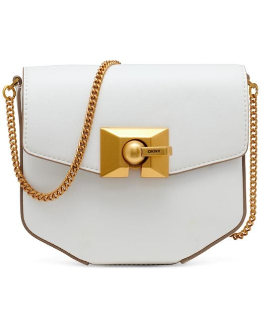 DKNY White Colette Leather Crossbody