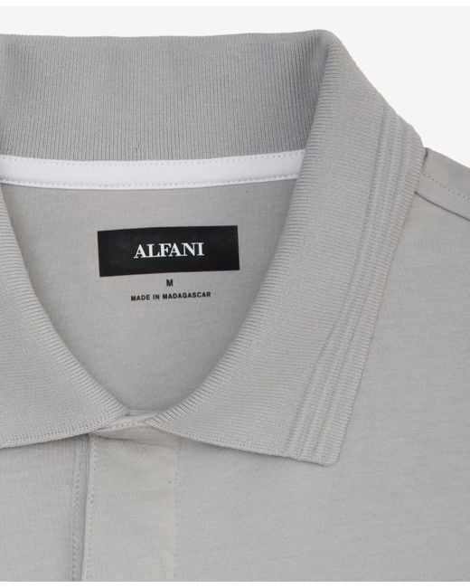 Alfani White Regular-fit Mercerized Polo Shirt for men