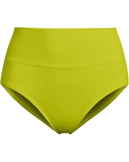 Lands' End Yellow Chlorine Resistant Pinchless High Waisted Bikini Bottoms