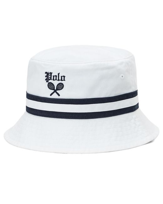 Polo Ralph Lauren White Striped-band Twill Bucket Hat for men