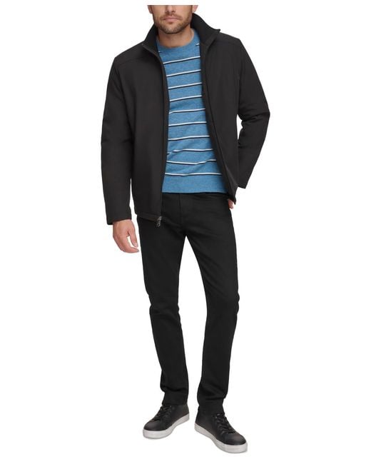 Calvin Klein Black Classic Midweight Stand Collar Jacket for men