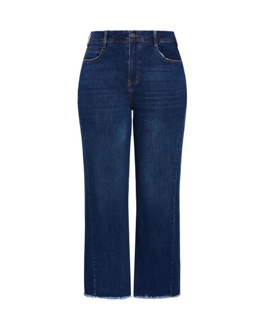 City Chic Blue Harley Fit Aliya Wide Leg Jean