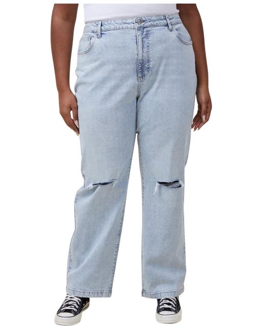 Cotton On Blue Curvy Stretch Straight Jean