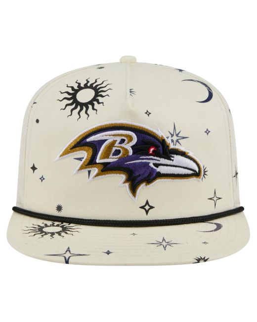 KTZ White Baltimore Ravens Celestial Golfer Adjustable Hat for men