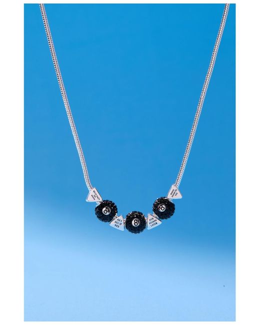 ALEX AND ANI Metallic Magic 8 Ball Slider Charm Necklace