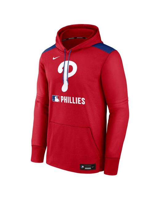 Nike Red Philadelphia Phillies Authentic Collection Performance Pullover Hoodie for men