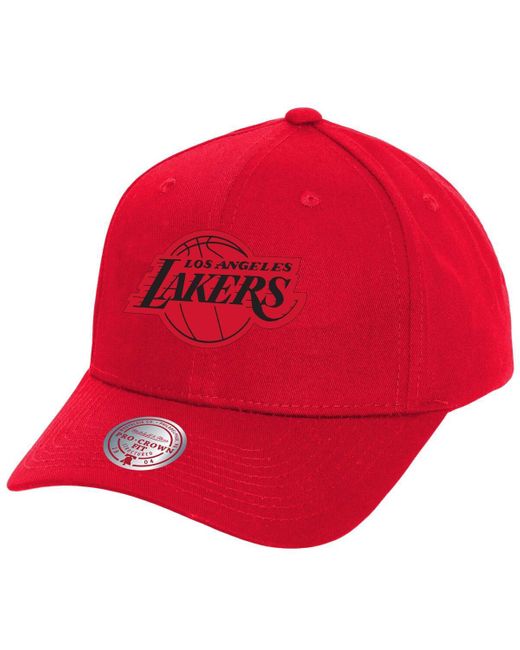 Mitchell & Ness Red Los Angeles Lakers Fire Pro Crown Snapback Hat for men