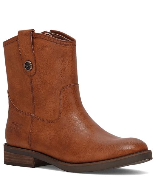 FRYE and CO Brown Kellie Button Round Toe Short Booties
