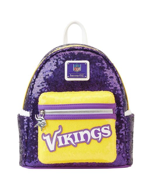 Loungefly Blue And Minnesota Vikings Sequin Mini Backpack