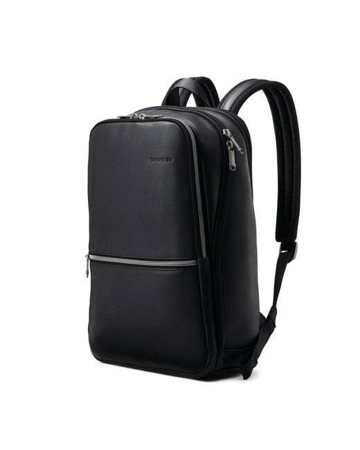 Samsonite Black Classic Leather Slim Backpack