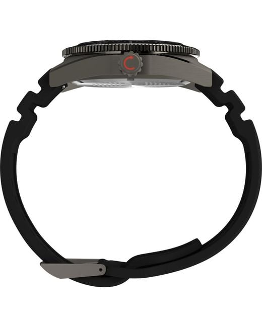 Timex Black Analog Rubber Strap Watch for men