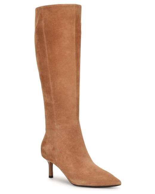 Nine West Women's Brown Kimdee 9x9 Tall Stiletto Dress Boots