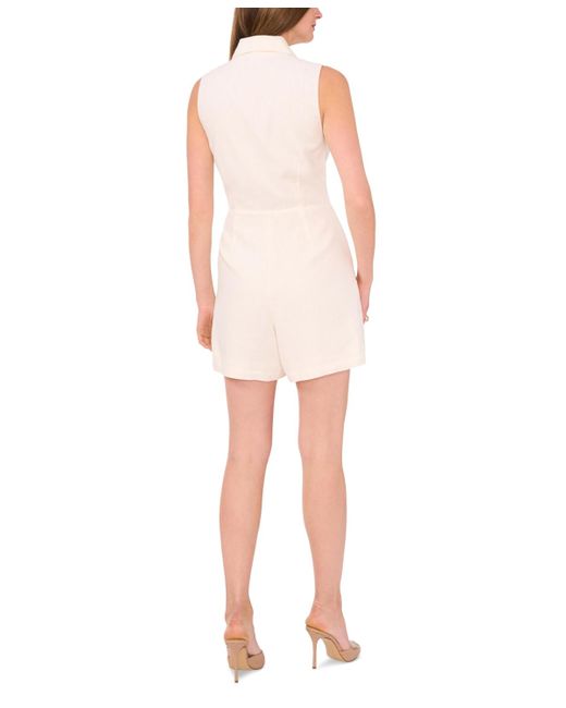 1.STATE Pink Double-breasted Sleeveless Romper